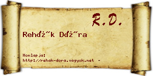 Rehák Dóra névjegykártya